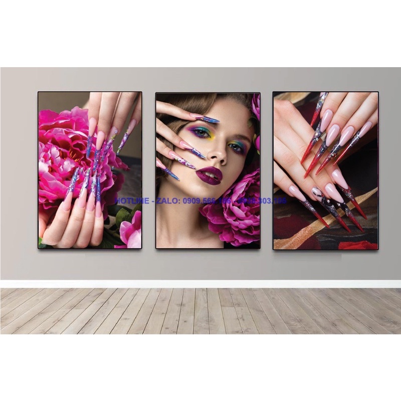 BỘ 3 TRANH NAIL TREO TƯỜNG ĐẸP CHO TIỆM NAIL