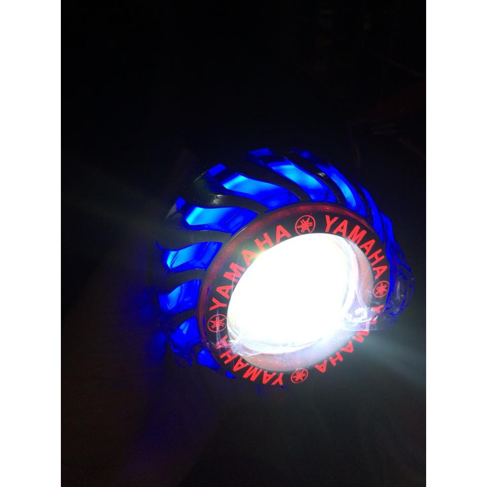 Đèn Pha Led Projector Lens H-09 Gương Cầu Lốc Xoáy Logo Yamaha