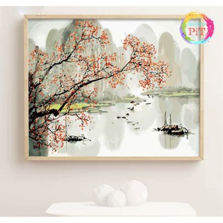 Tranh Tô Màu Theo Số - Tranh Sơn Dầu Số Hóa Hot Trend - Sơn Thủy Hữu Tình