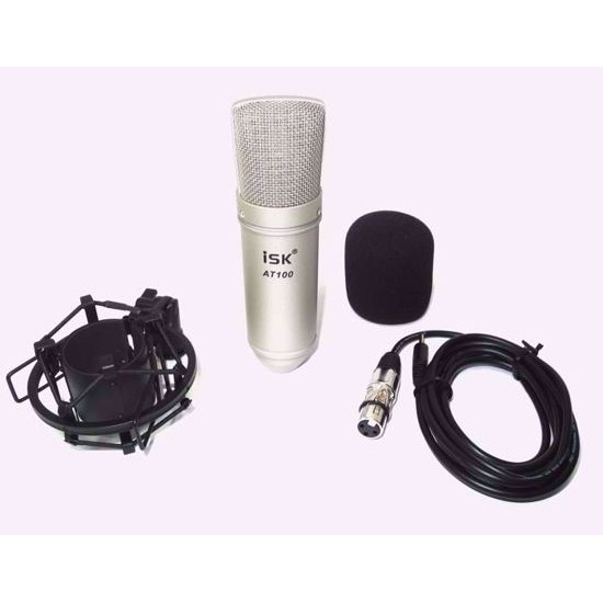 Combo Micro ISK AT 100 + Sound Card, Hát Livestream, Karaoke, Thu Âm, Stream Game, Auto Tune, Hiệu Ứng Cực Hay