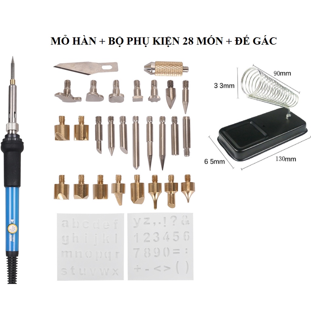 Bộ Mũi Khắc Gỗ 28 Đầu Đa Năng Cho Mỏ Hàn 936