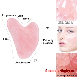 (Hàng Mới Về) Dụng Cụ Mát Xa Guasha Bằng Đá Ngọc Bích Hồng Tự Nhiên
