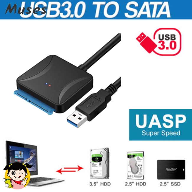 USB 3.0 to 2.5" 3.5" SATA III HDD SSD Hard Disk Drive Adapter Cable Converter