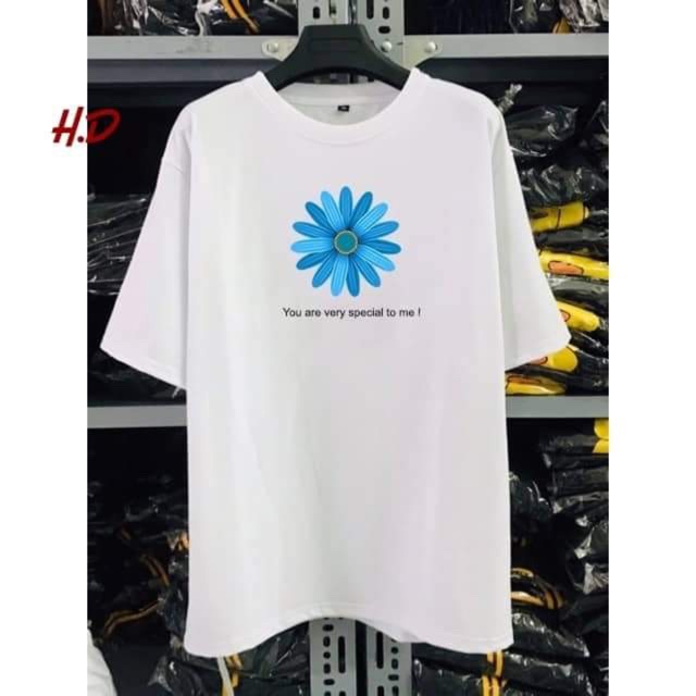 Áo phông hoa cúc xanh nhiều cánh HDA0519