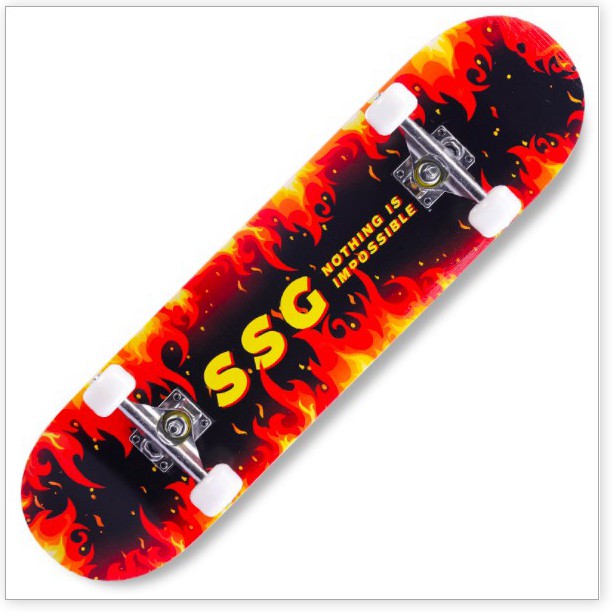 Ván Trượt Skateboard Mặt Nhám Gobos Khung Hợp Kim, Bánh Cao Su Phát Sáng Siêu Bền