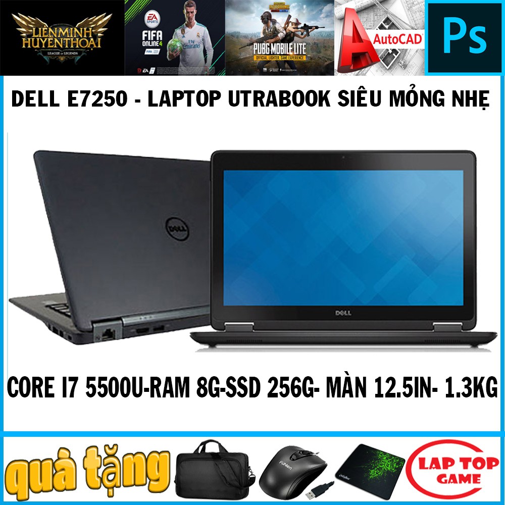 Siêu Đẹp Utrabook Dell latitude E7250 - core i7 5500u, laptop cũ chơi game cơ bản đồ họa