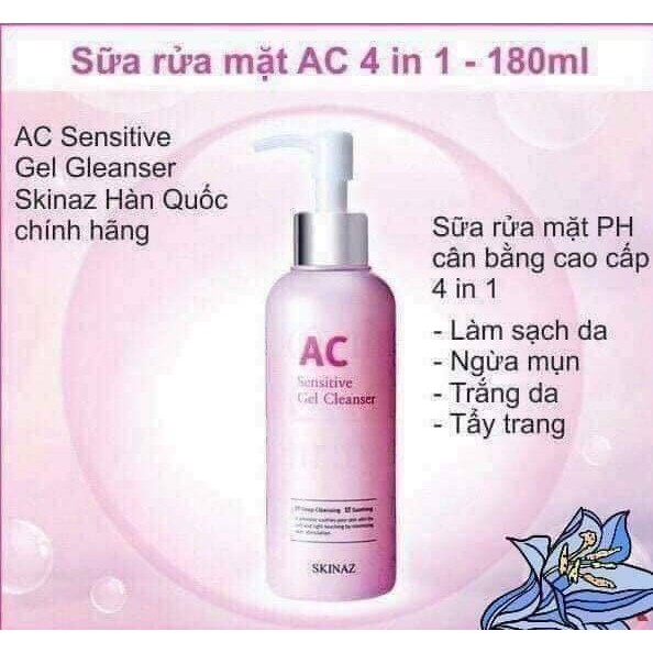 Sữa Rửa Mặt AC Skinaz Sensitive Gel Cleanser Hàn Quốc