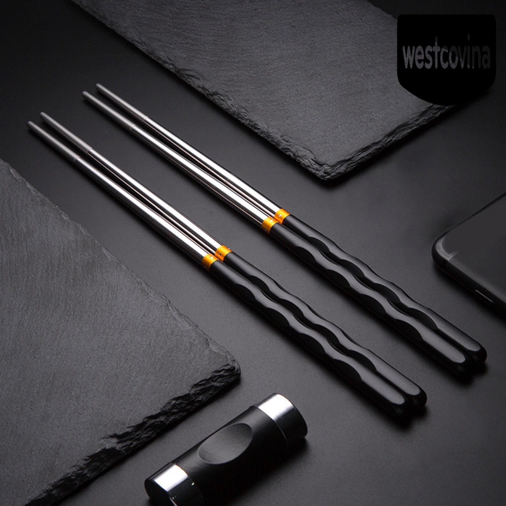[Hot]☀ 1 Đôi Đũa Inox Chống Biến Dạng Thân Thiện Với Môi Trường