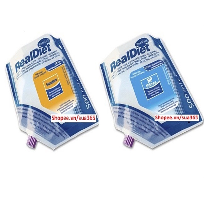 RealDiet Standard_500ml và RealDiet HP Fibers_500ml ( dinh dưỡng ăn xông Realdiet  HP Fiber và Realdiet Standard