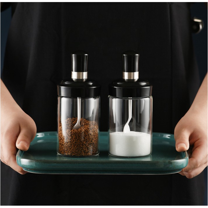 Hũ đựng gia vị thủy tinh kèm muỗng tiện dụng, thiết kế đẹp mắt, trang nhã [HỦ GIA VỊ] | BigBuy360 - bigbuy360.vn
