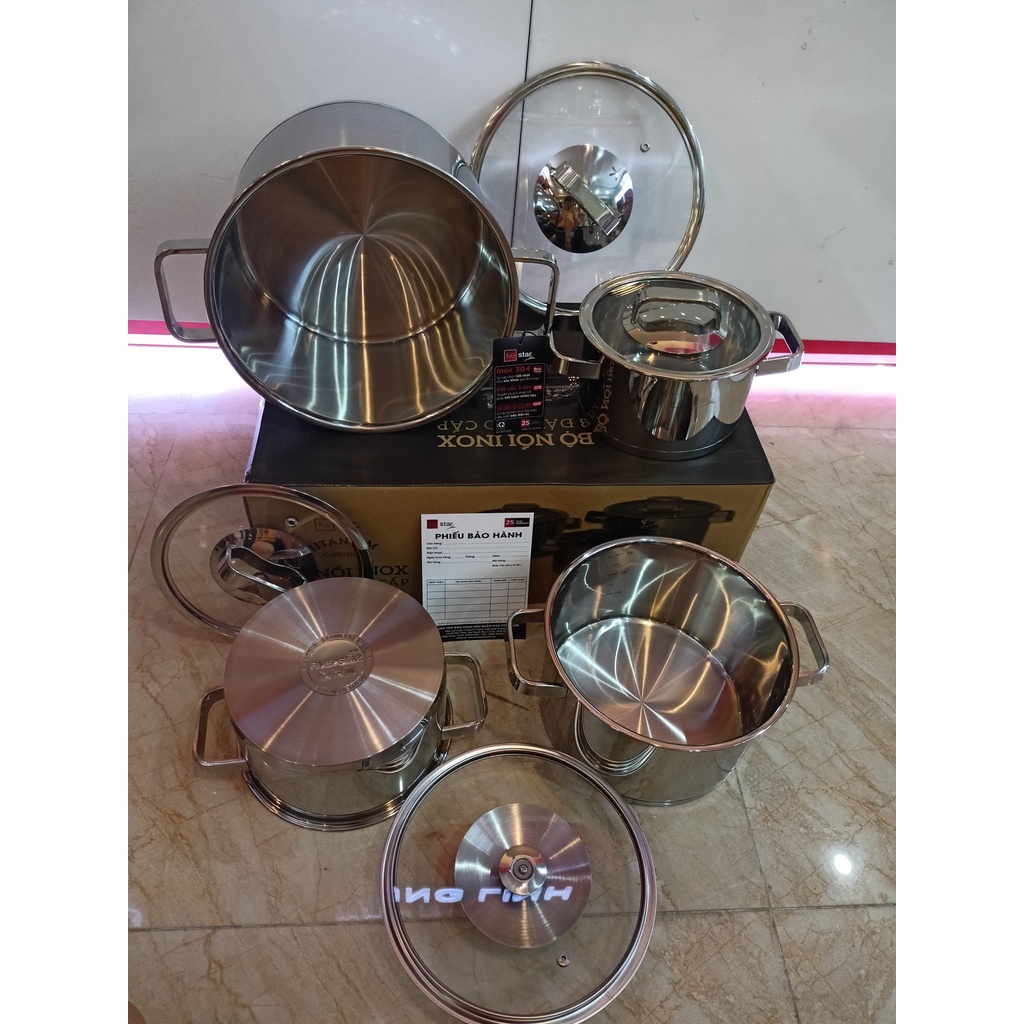 Bộ 4 nồi fivestar SPB4007 3 đáy, inox 304