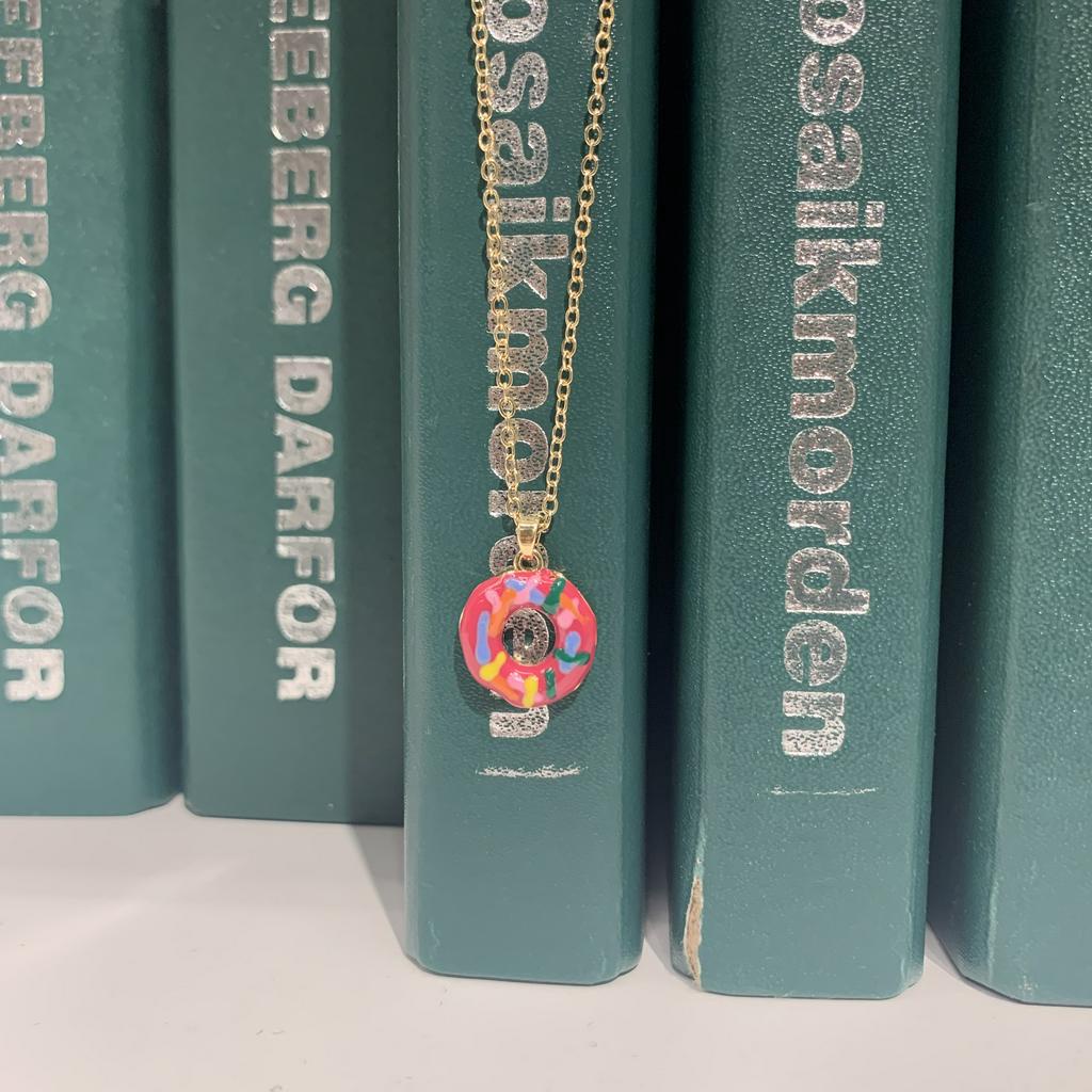 Nhẫn Ngón Tay Mặt Hình Bánh Donut Phong Cách Retro