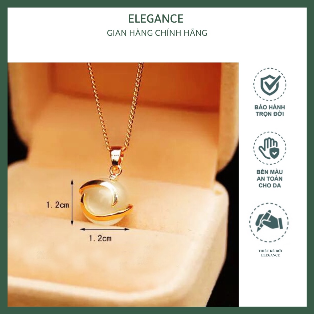 Dây Chuyền Bạc Nữ Mặt Viên Đá Hình Tròn Elegance