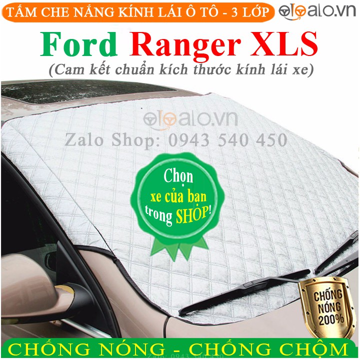 Tấm che chắn nắng kính lái ô tô Ford Ranger XLS CAO CẤP 3 Lớp Chắn Nắng Cản Nhiệt | OTOALO