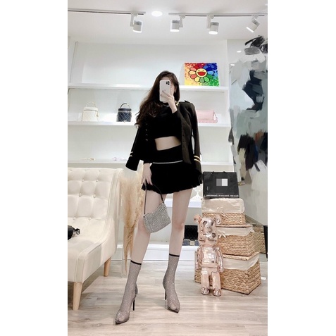 Boot lưới đính đá lấp lánh