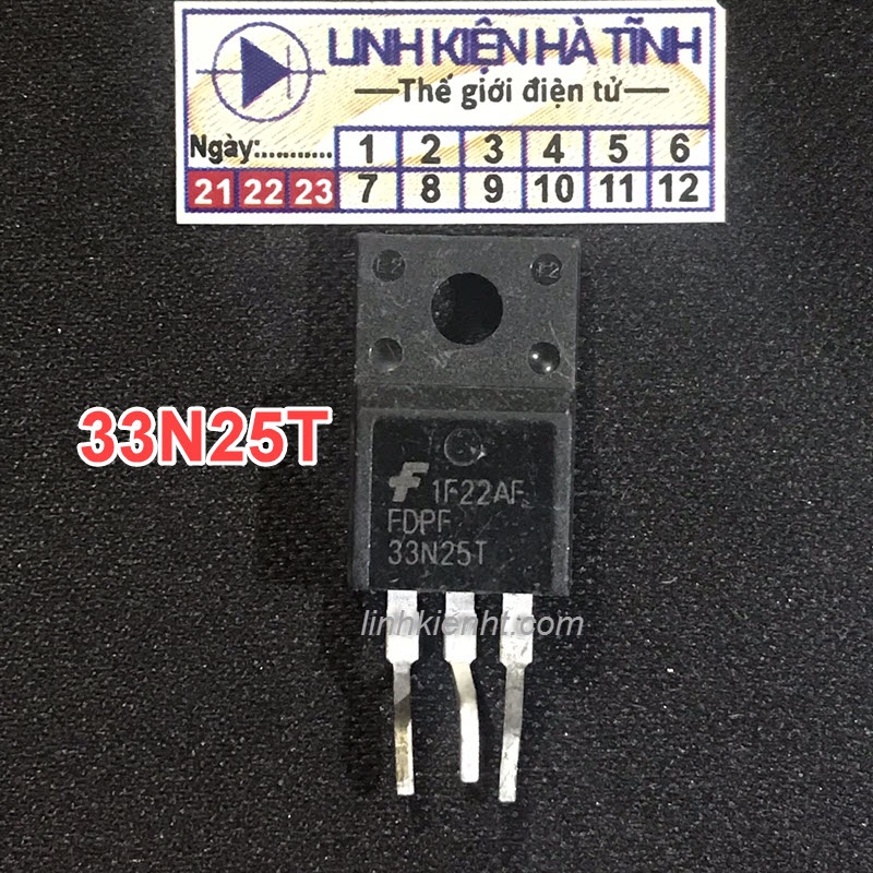 Linh kiện mosfet FDPF33N25T 33N25T 33N25 250V 33A TO-220 tháo máy