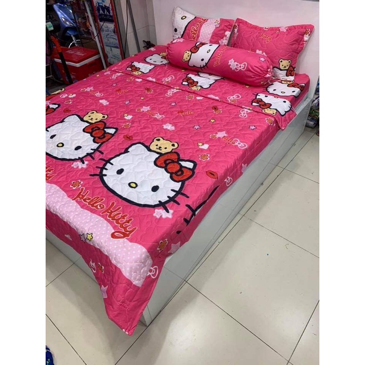 Vải Cotton Poly,hàng loại 1[mẫu hello kitty]