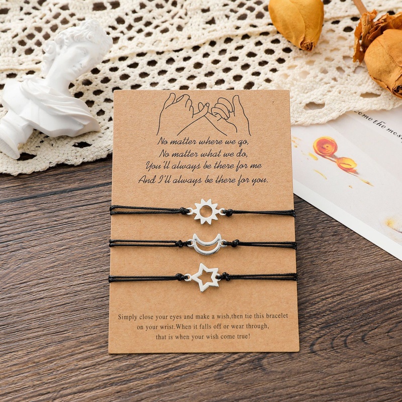 Bộ 3 Vòng Tay Tình Bạn Mặt Thẻ Khắc Chữ Best Friends