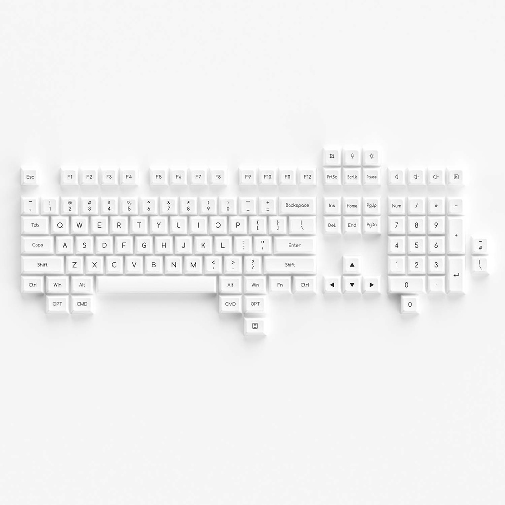 Set keycap AKKO Black on White BoW (ABS Double-Shot / SA-Leveled profile / 195 nút) - Hàng chính hãng