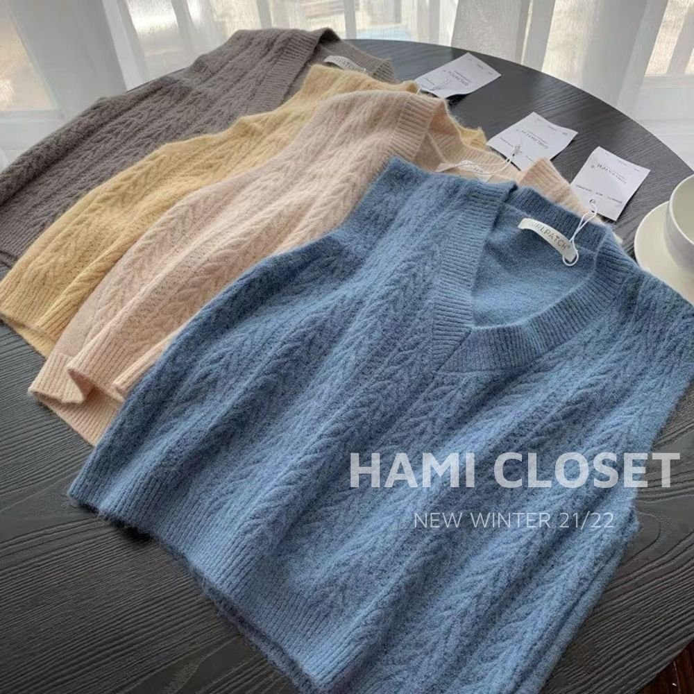 Áo gile len màu trơn họa tiết, chất mềm dáng ghile ngắn | BigBuy360 - bigbuy360.vn