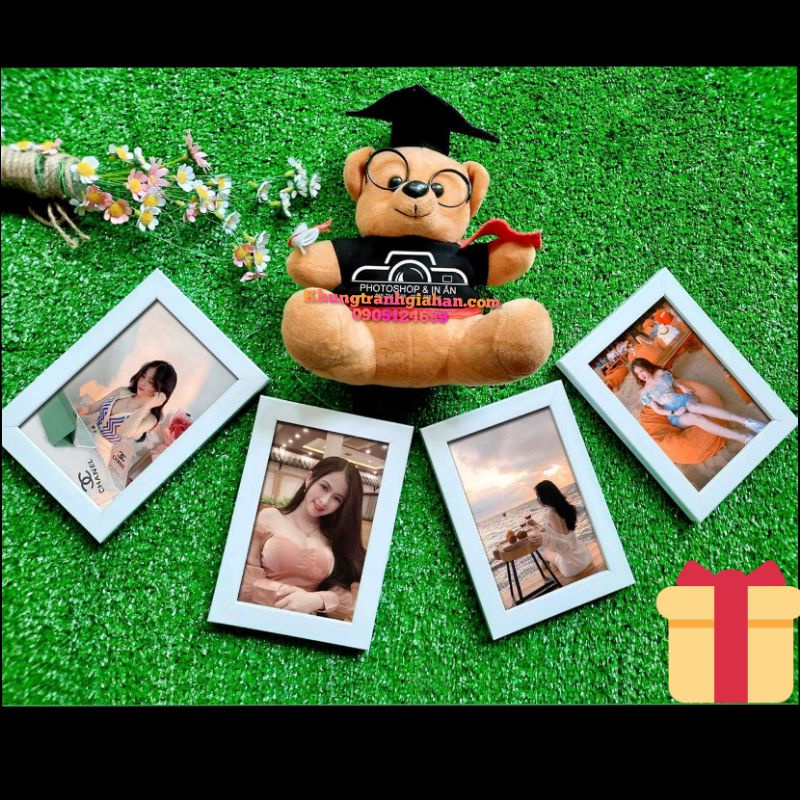 compo 10 khung hình 13x18 mặt kính,   kèm in hình