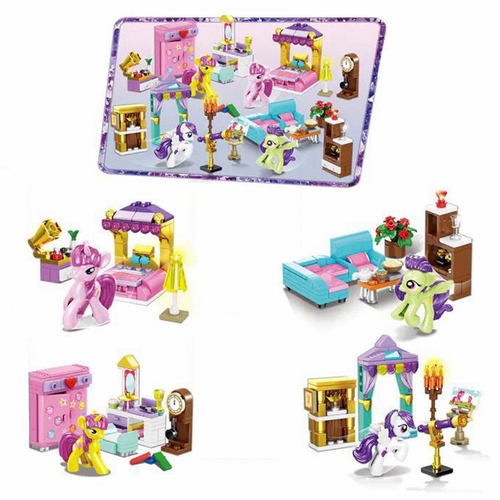 Những người bạn Bộ xếp hình lâu đài ngựa Pony trong mơ và đồ chơi trẻ em tương thích