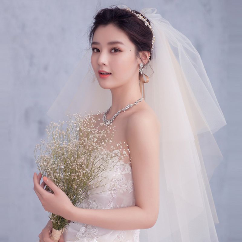 Mạng Che Mặt Bằng Vải Tuyn Nhiều Lớp Cho Cô Dâu