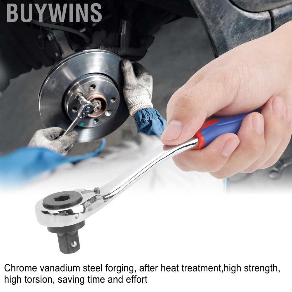 Buywins 3/8in 72 Teeth Ratchet Wrench Chromium Vanadium Steel Socket Maintenance Tools