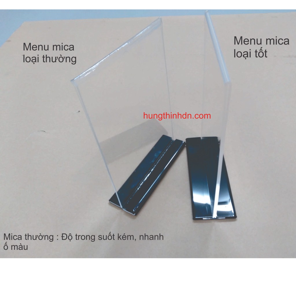 Kệ menu mica thực đơn , bảng mica A5 ( 21 x 15 cm) để bàn 2 mặt - loại tốt