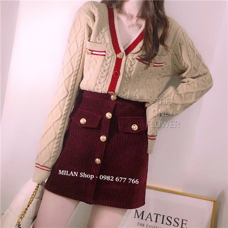 Chân váy nhung 2 kiểu ngắn dài có lót quần | BigBuy360 - bigbuy360.vn