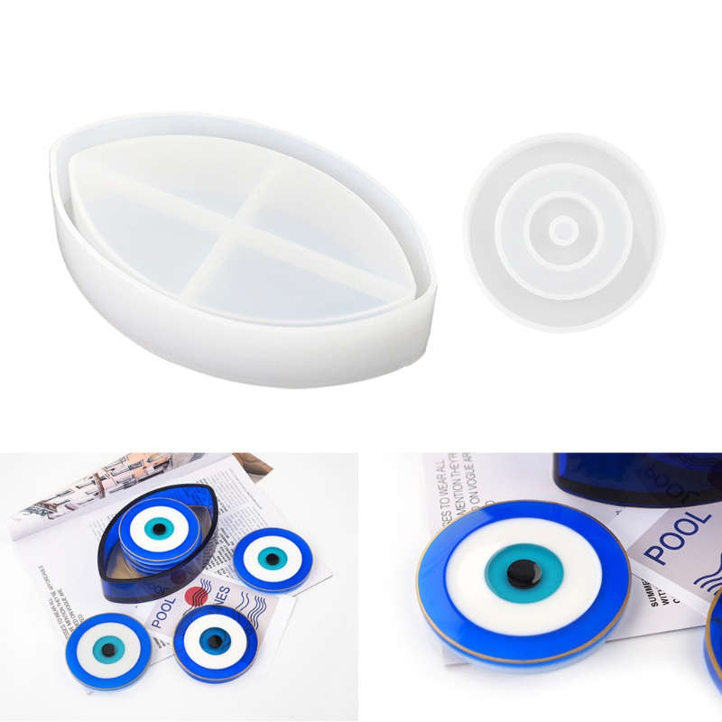 Khuôn Silicone Làm Đế Lót Ly Bằng Nhựa Epoxy Hình Mắt Quỷ Độc Đáo