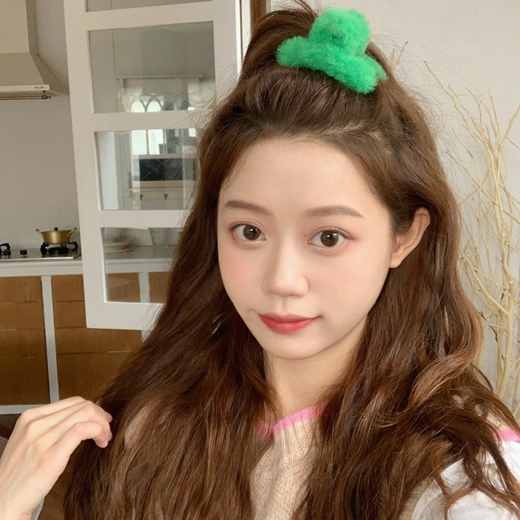 Kẹp Tóc Lông Nhung Dễ Thương Xinh Xắn Phong Cách Hàn Quốc Dành Cho Nữ