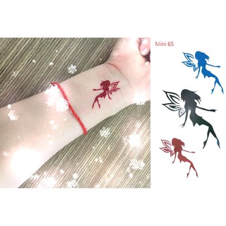 Hình xăm dán noel tattoo giáng sinh thiên thần và hươu tuyết 10x6cm