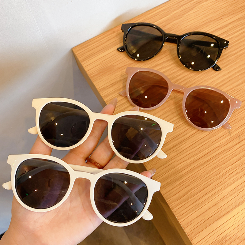 Kính Mát Gọng Tròn Tròng Chống Tia Cực Tím Phong Cách Hàn Quốc