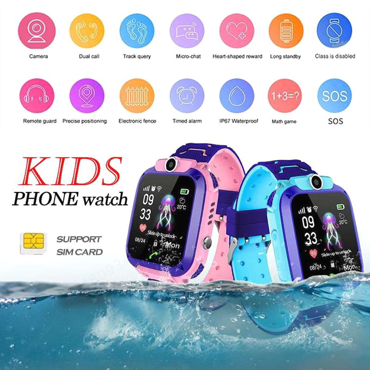 Q12 Jam Kids Smart Watch Children Waterproof Phone Watch Support SIM Card GPS SOS Dual Anti Lost Q12B