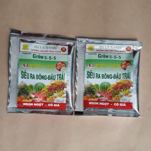 Siêu ra bông (hoa), đậu trái - Grow 5-5-5 Ba lá Xanh 10ml