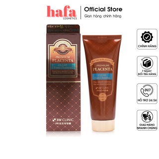 Sữa rửa mặt chiết xuất nhau thai cừu 3W Clinic Premium Placenta Clear Foam Cleansing 180ml _ 3W Clinic Chính Hãng