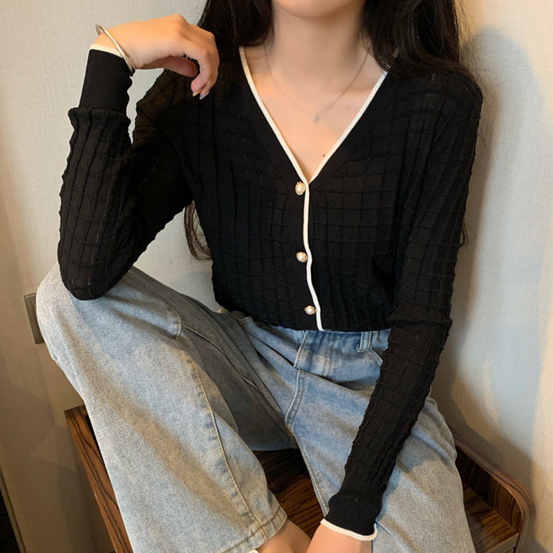 Áo Khoác Cardigan Dệt Kim Thiết Kế Đơn Giản Xinh Xắn Dễ Thương Cho Nữ