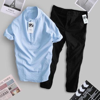 Combo áo sơ mi + quần đũi khóa