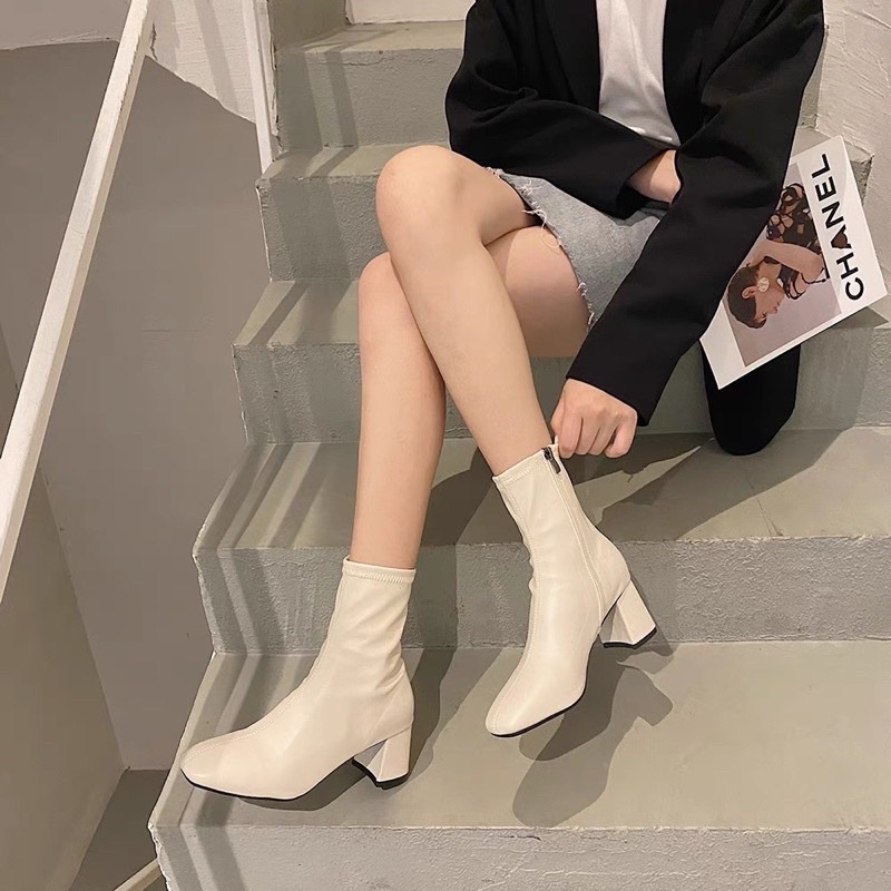 Bốt nữ ngắn cổ da mềm để 5cm siêu hot giá rẻ - Bốt nữ giá rẻ | BigBuy360 - bigbuy360.vn