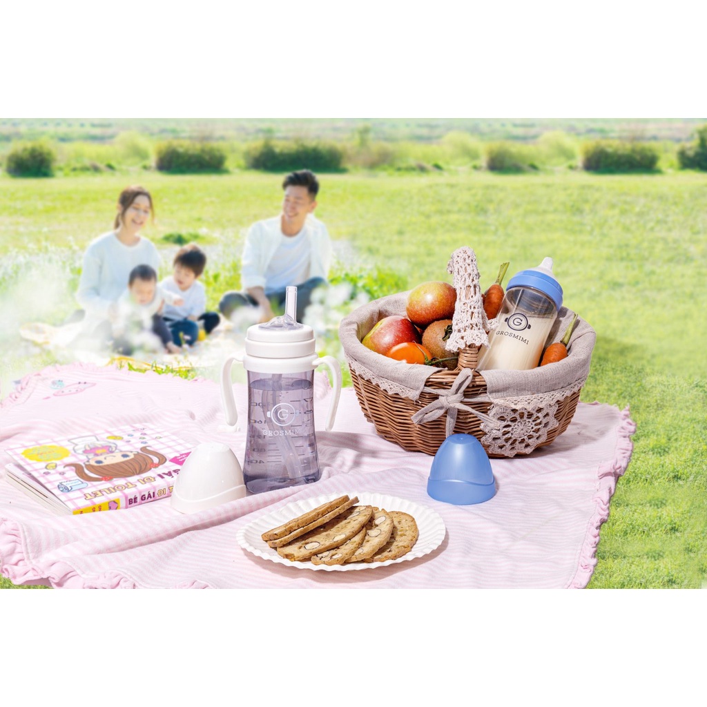 Núm tập uống, Ống hút và Quả tạ Grosmimi Weighted Straw & Teat Set