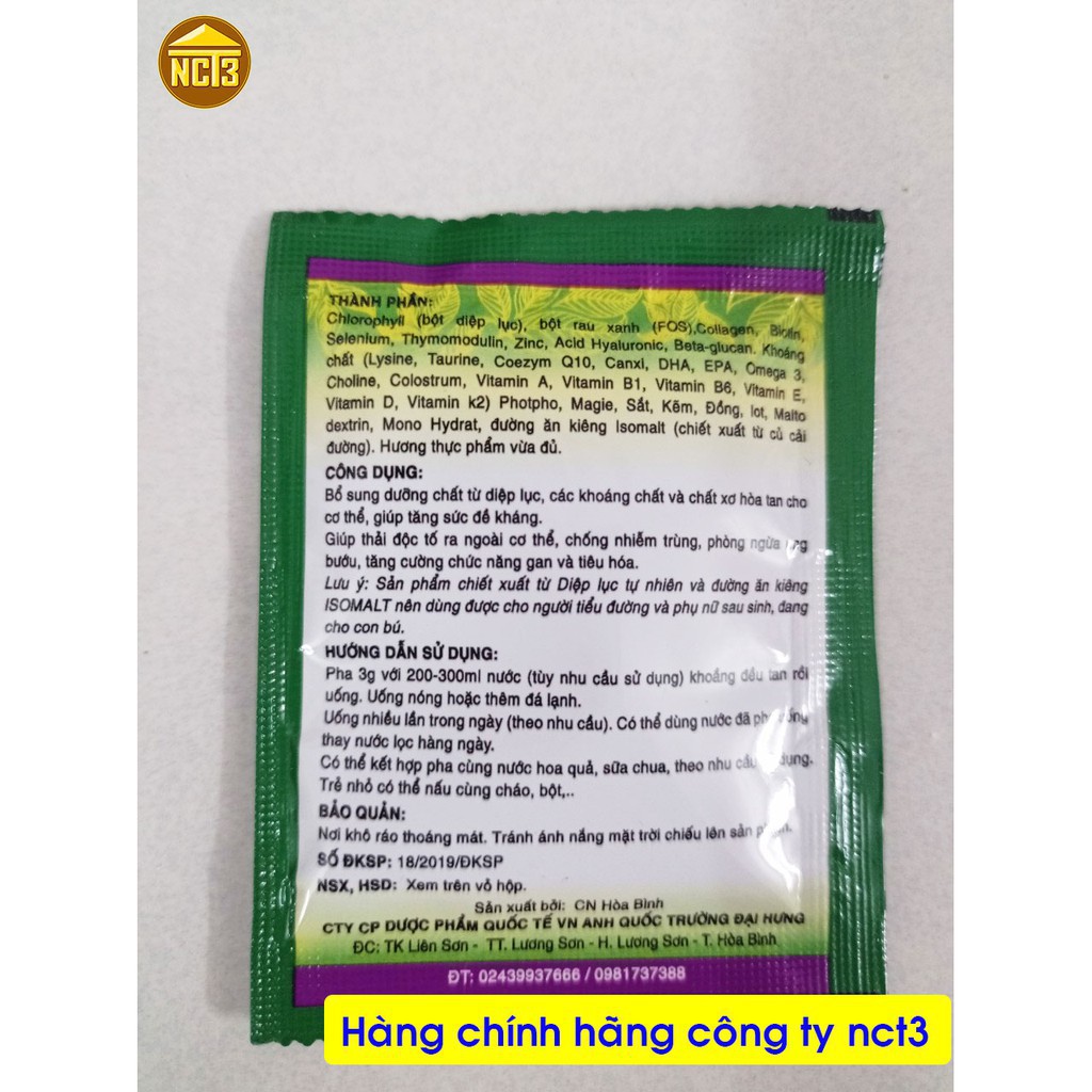 { Bán Gía Sỉ } Bột Diệp Lục Oganic Green ( Hàng Chính Hãng Công Ty NCT3 )