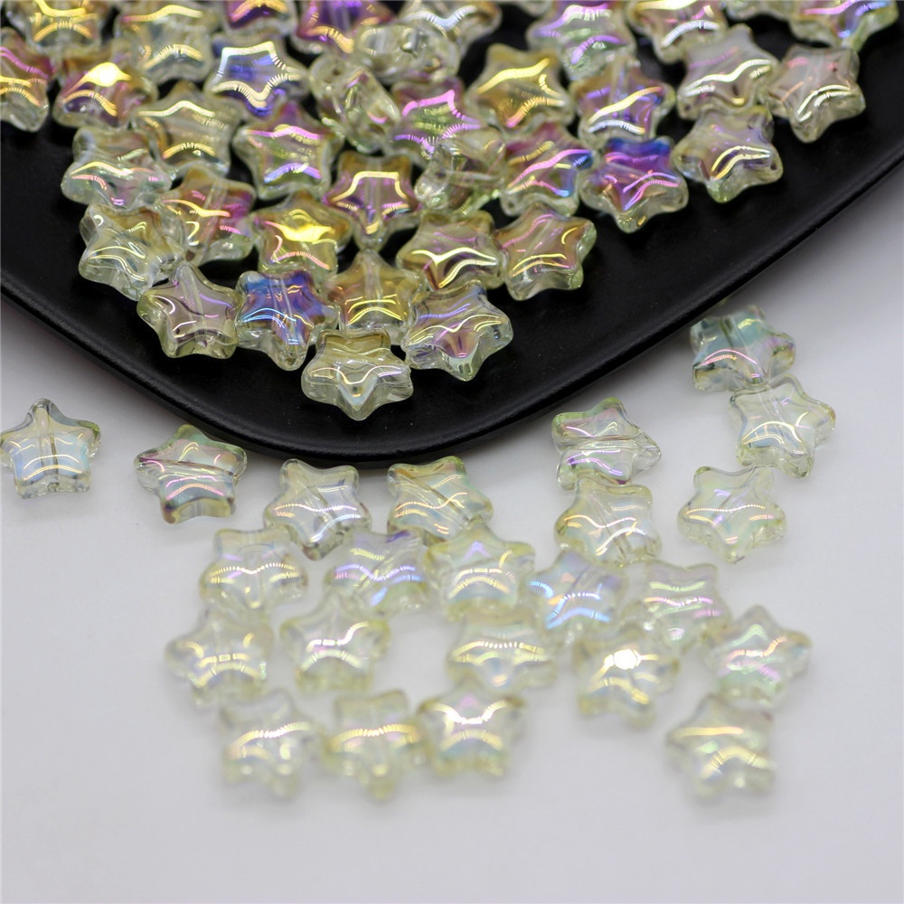 Bộ 50 Hạt Hình Ngôi Sao Năm Cánh Nhỏ 8mm Tự Làm Trang Sức