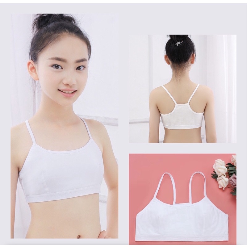 Áo lá học sinh cotton cao cấp, áo lót bé gái cấp 1-2