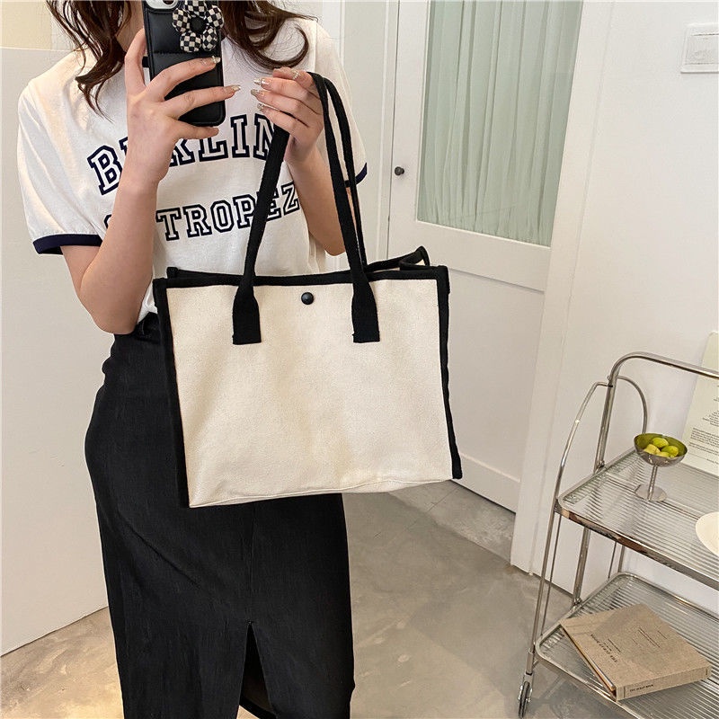 Túi Xách Canvas Cỡ Lớn Thiết Kế Đơn Giản Thời Trang Cho Nữ