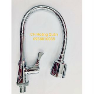 Vòi rửa chén cần mền lò xo đồng thau điều chỉnh 2 chế độ