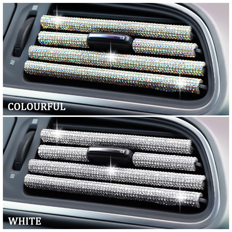 Dây trang trí lỗ thông khí xe hơi SEAMETAL đính đá pha lê nhiều màu sắc