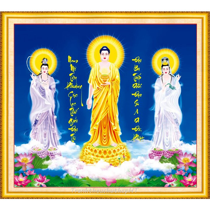 Tranh đính đá Phật – Tây phương tam thánh VS469 - tự đính