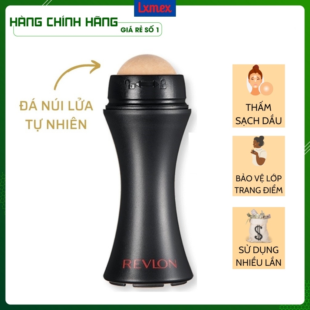 Thanh lăn thấm dầu, cây lăn hút dầu làm từ đá núi lửa, giấy thầm dầu thấm hút dầu thừa trên da mặt Revlon Oil