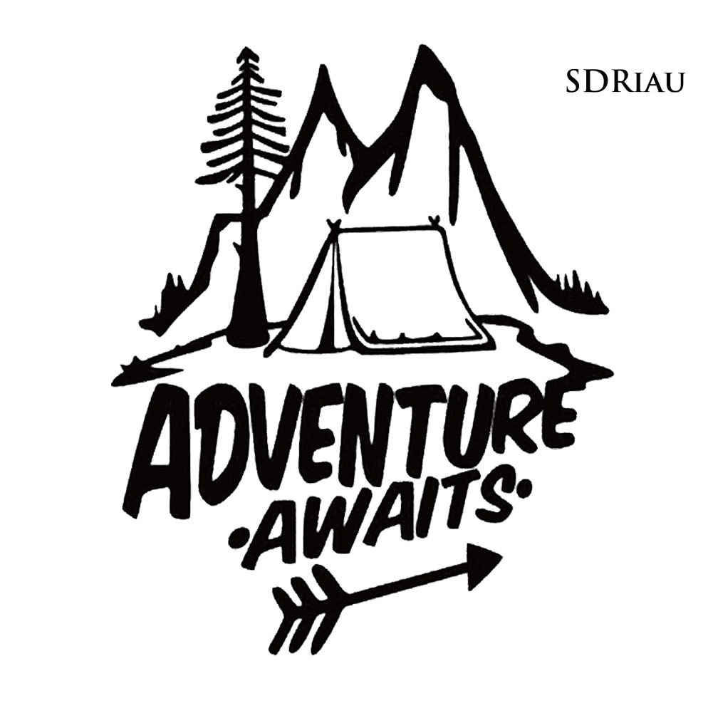 Miếng Dán Phản Quang Họa Tiết Adventure Awaits Tree Lều Núi Trang Trí Xe Hơi